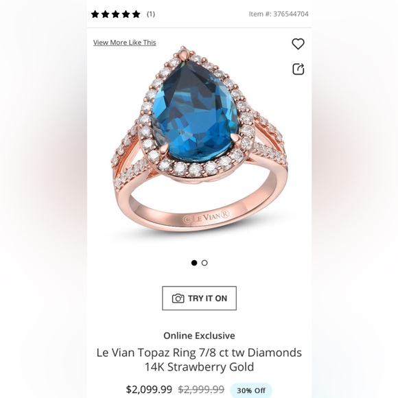 BEAUTIFUL and unique Le Vian ring! - Picture 1 of 1